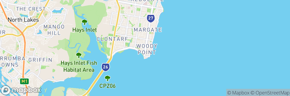 Woody Point, Queensland map