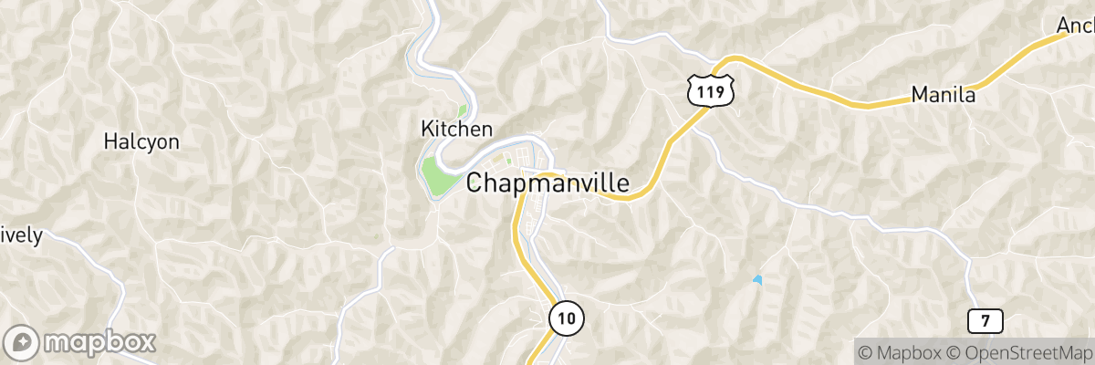 Chapmanville, West Virginia map