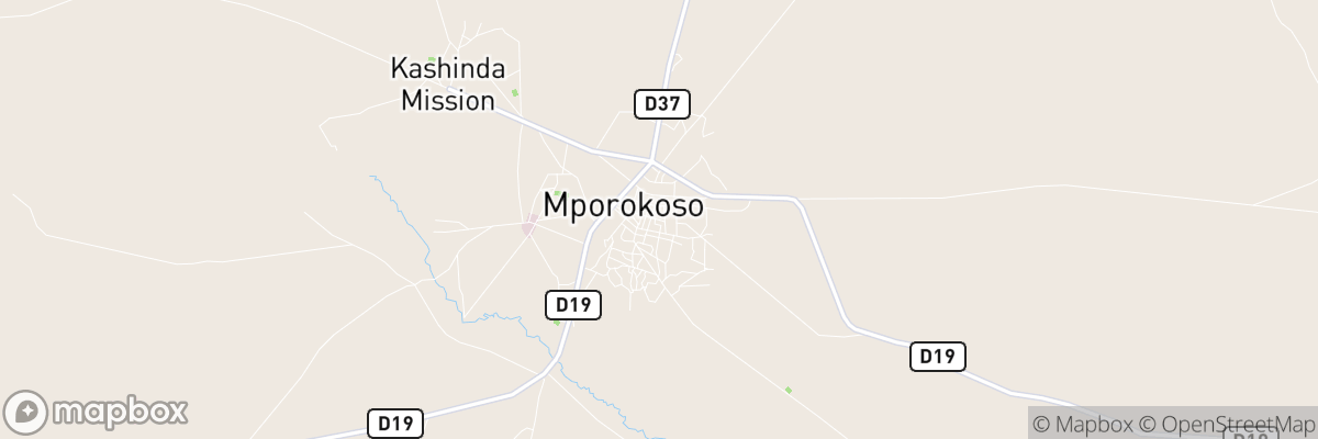 Mporokoso, Northern Province map