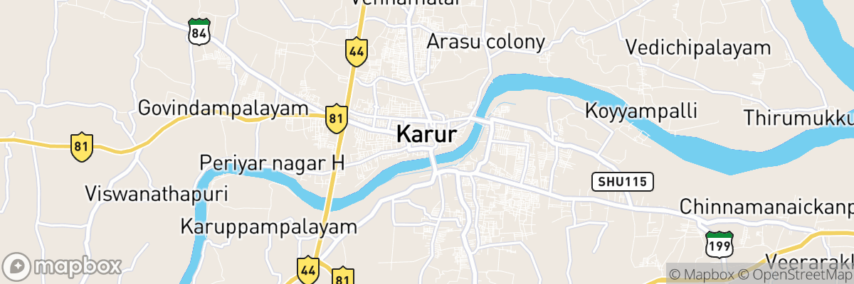 Karur, Tamil Nādu map