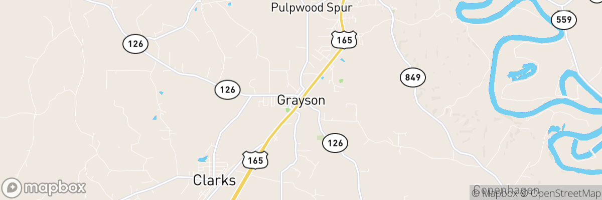 Grayson, Louisiana map