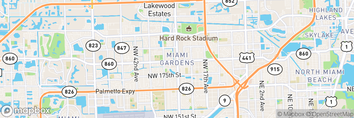 Miami Gardens, Florida map