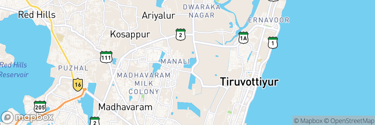 Manali, Tamil Nādu map