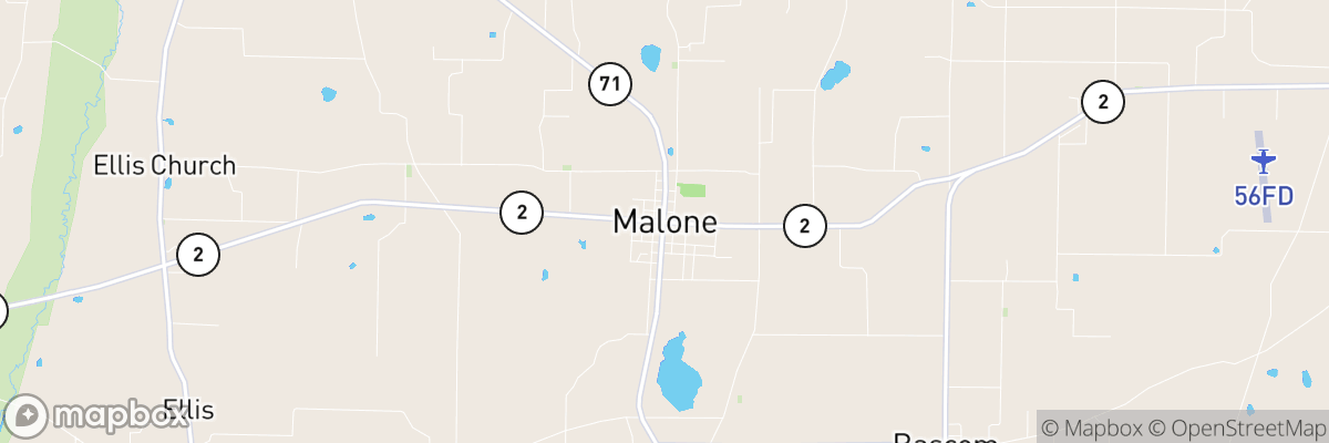 Malone, Florida map