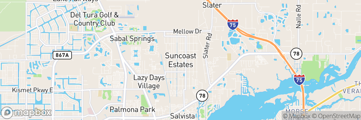 Suncoast Estates, Florida map