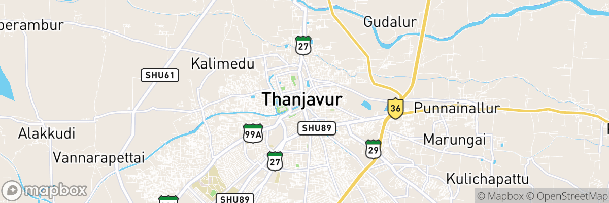 Thanjavur, Tamil Nādu map