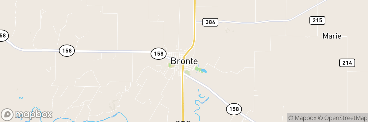 Bronte, Texas map