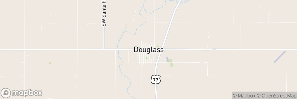 Douglass, Kansas map