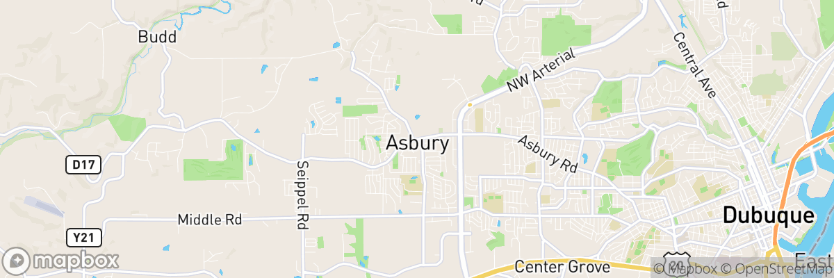 Asbury, Iowa map