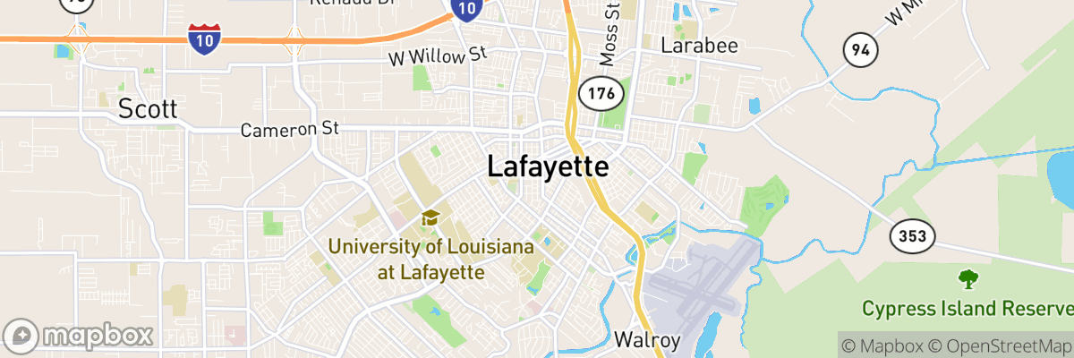 Lafayette, Louisiana map