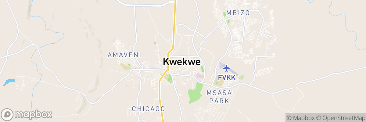 Kwekwe, Midlands Province map