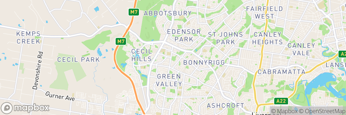 Bonnyrigg Heights, New South Wales map