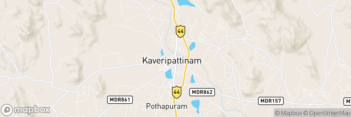 Kāveripatnam, Tamil Nādu map