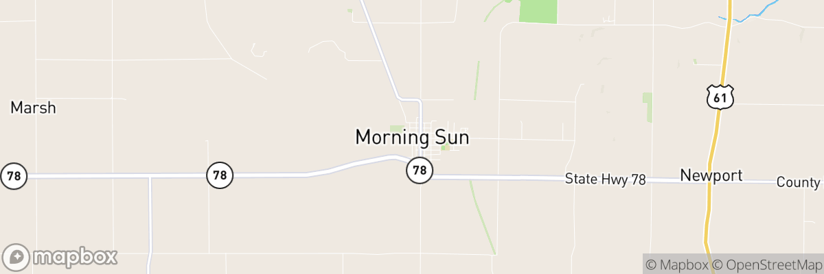 Morning Sun, Iowa map