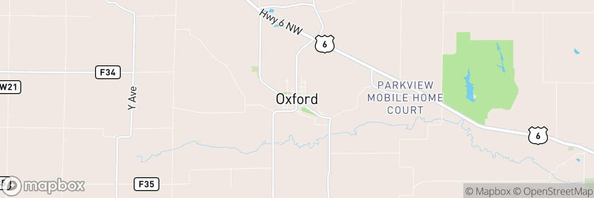 Oxford, Iowa map