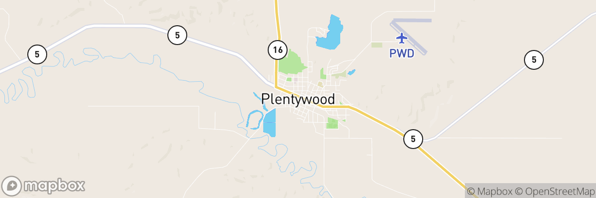 Plentywood, Montana map