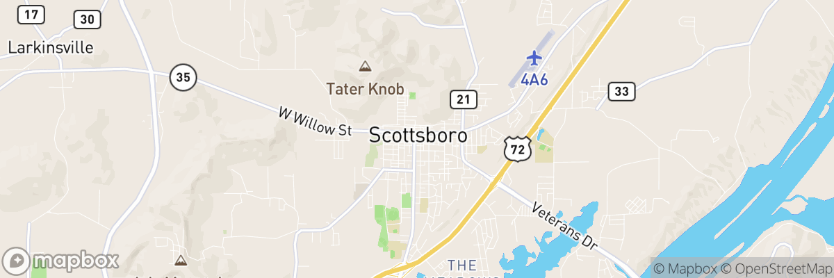 Scottsboro, Alabama map