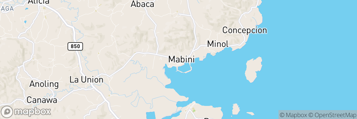 Mabini, Central Visayas map