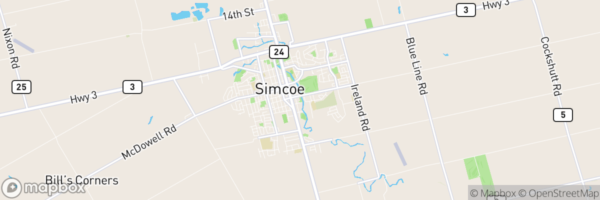 Simcoe, Ontario map