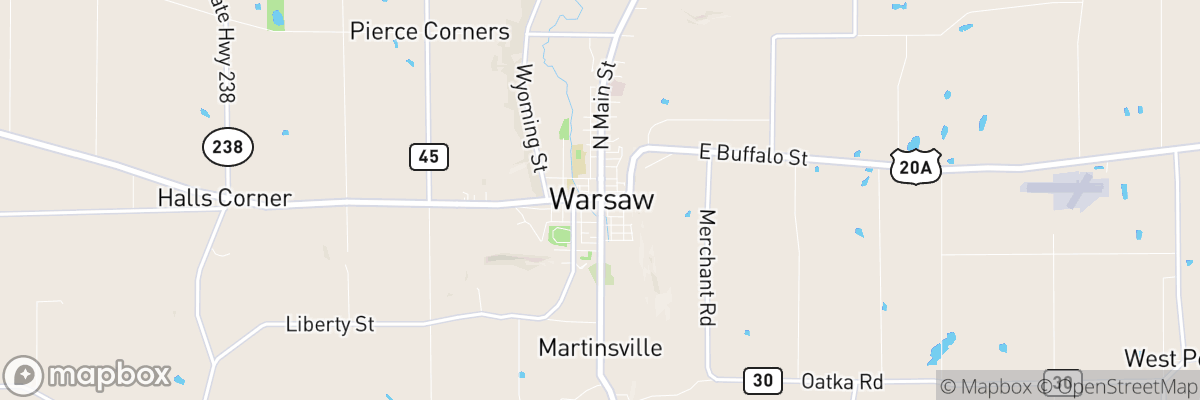 Warsaw, New York map