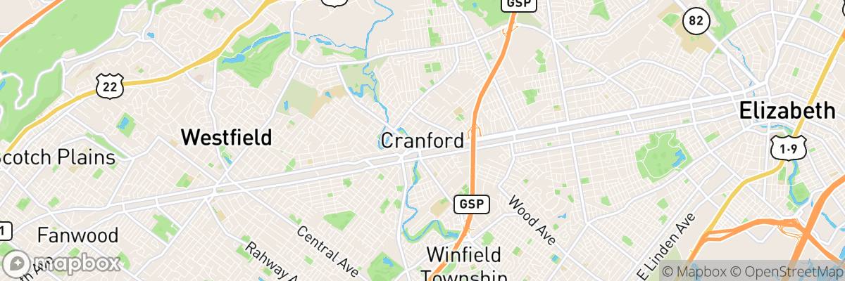 Cranford, New Jersey map