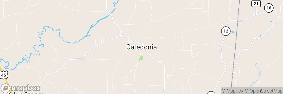 Caledonia, Mississippi map