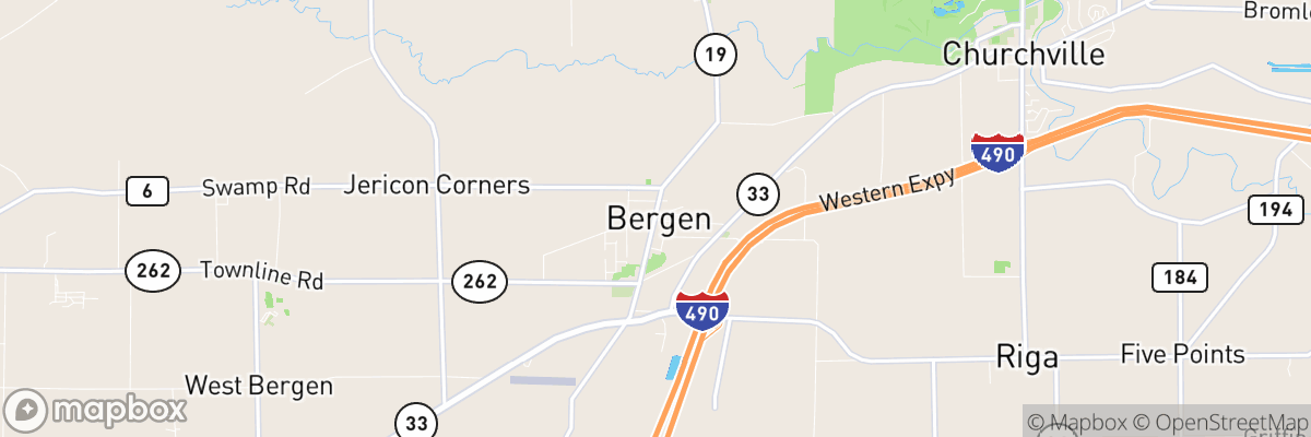 Bergen, New York map