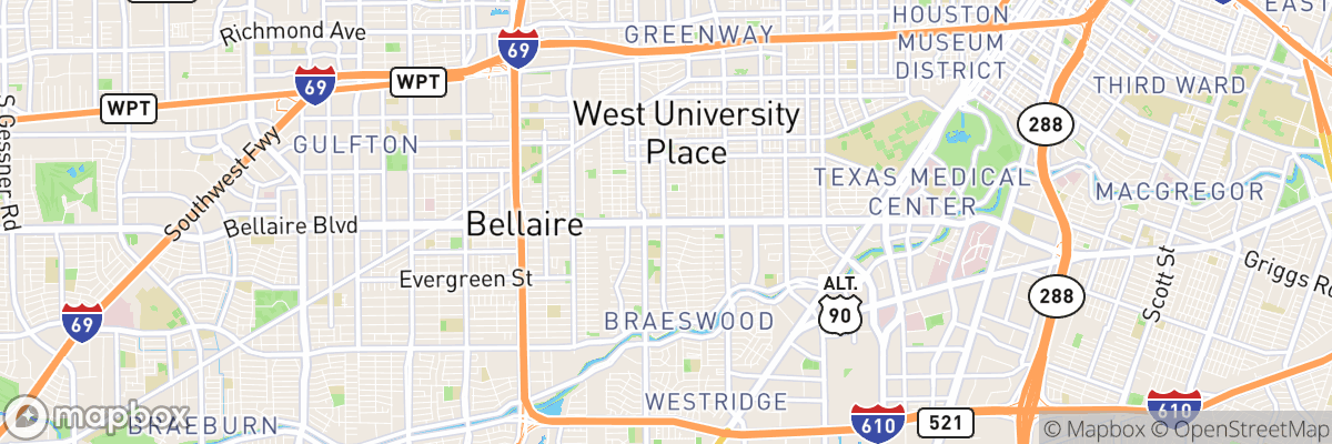 Southside Place, Texas map