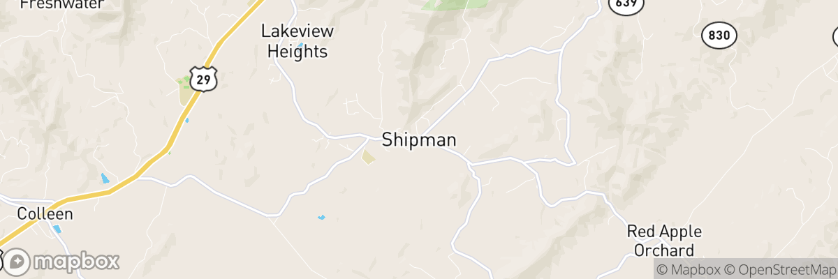 Shipman, Virginia map