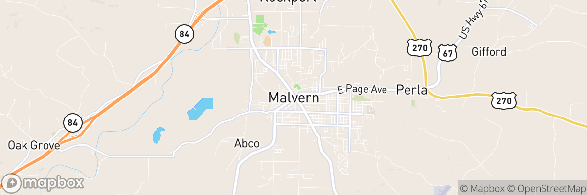 Malvern, Arkansas map