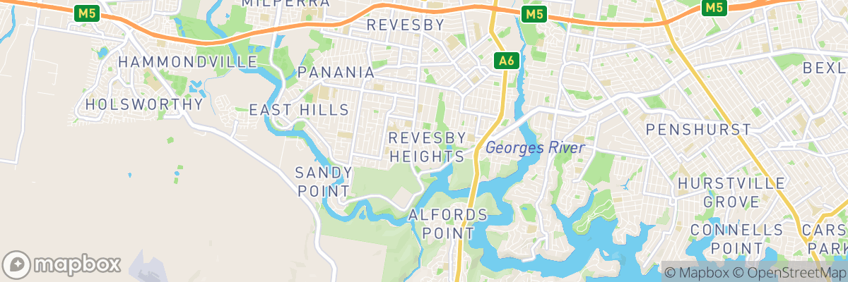 Revesby Heights, New South Wales map