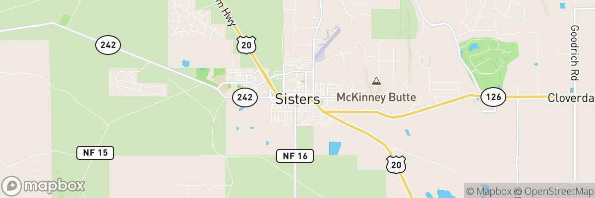 Sisters, Oregon map