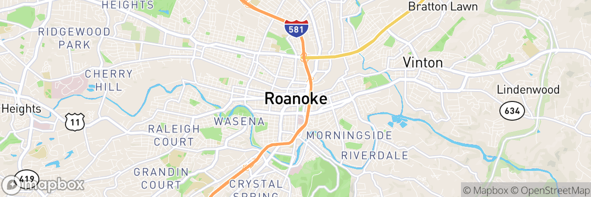 City of Roanoke, Virginia map