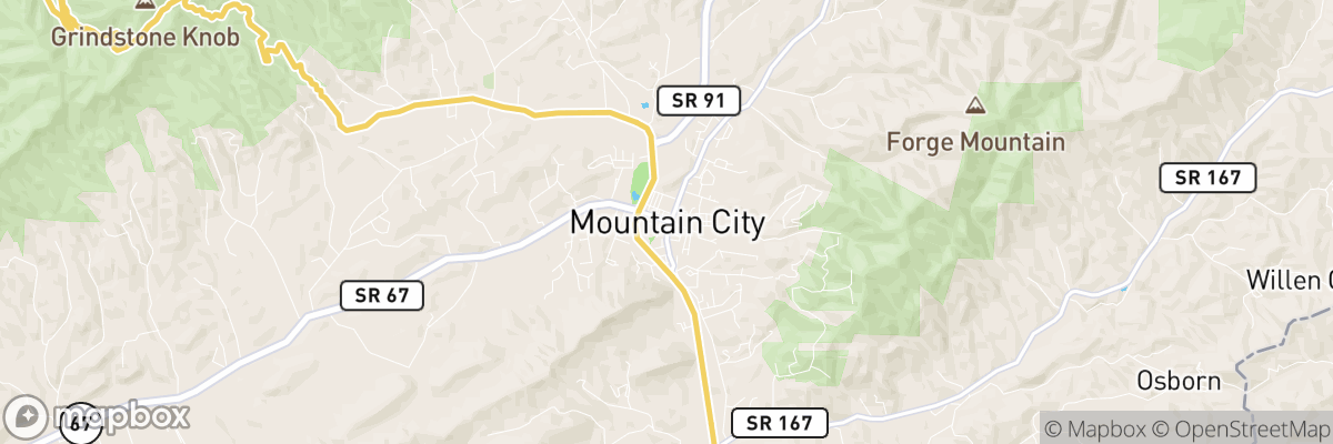 Mountain City, Tennessee map