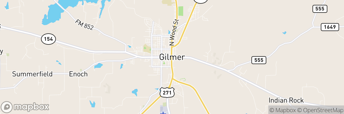 Gilmer, Texas map