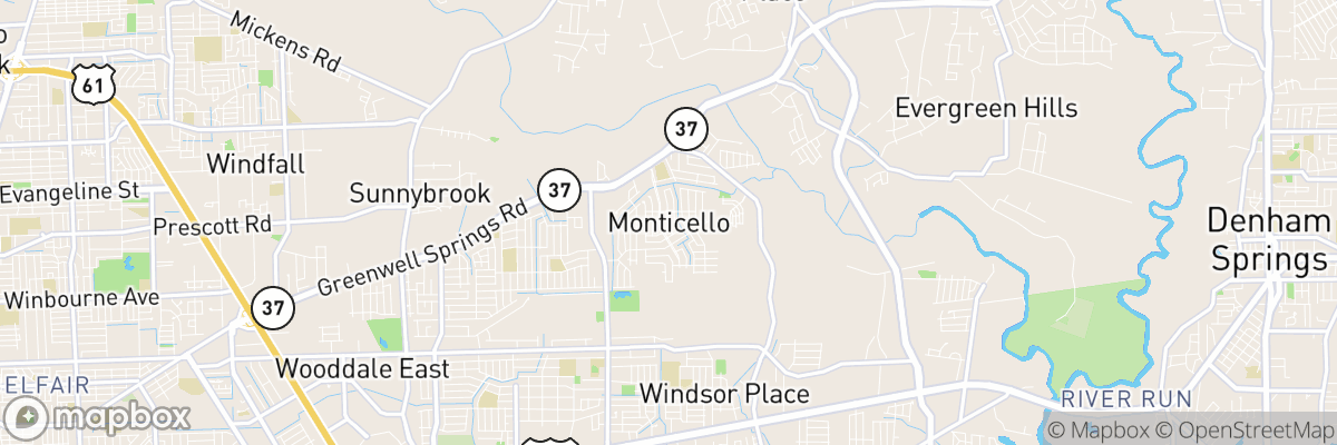 Monticello, Louisiana map