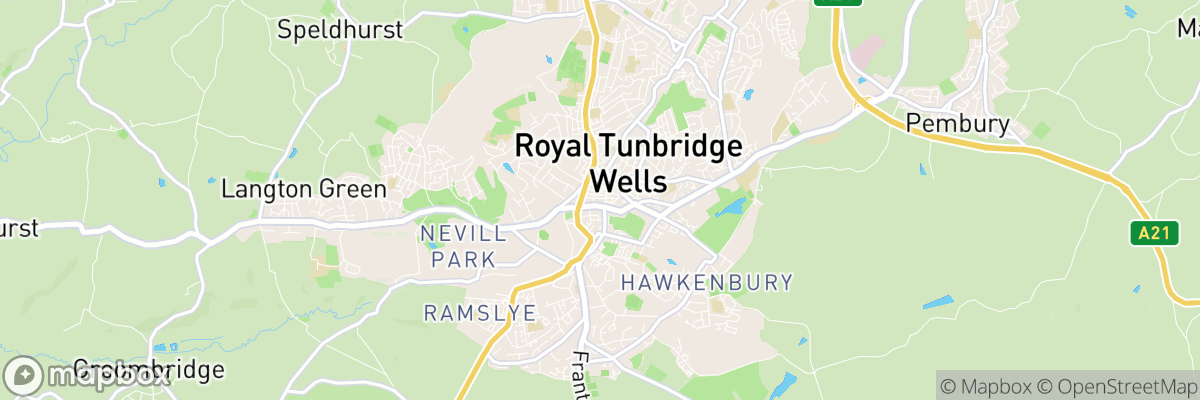 Royal Tunbridge Wells, England map