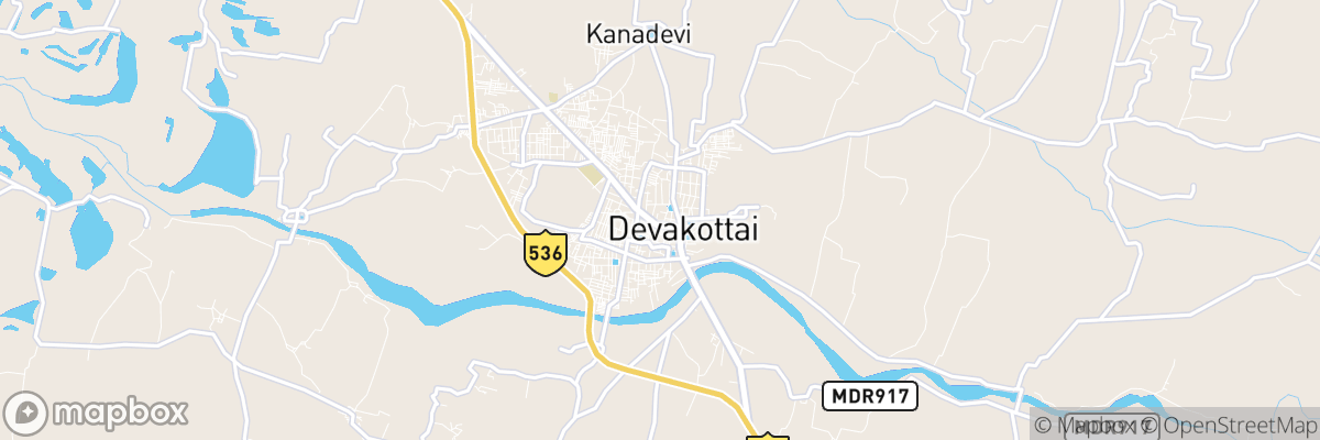 Devakottai, Tamil Nādu map