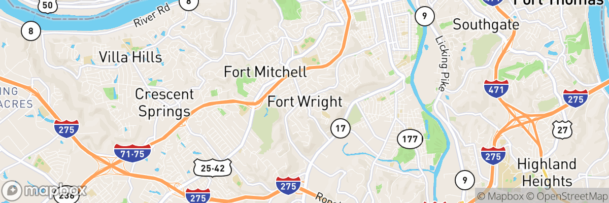 Fort Wright, Kentucky map