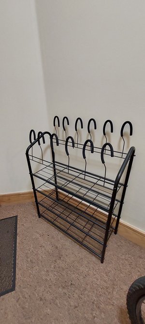 Photo of free Black metal shoe rack (Dublin 13)