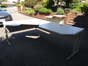 Photo of free #1 L shaped Desk / Work Table (NE Tacoma (Brown's Point))