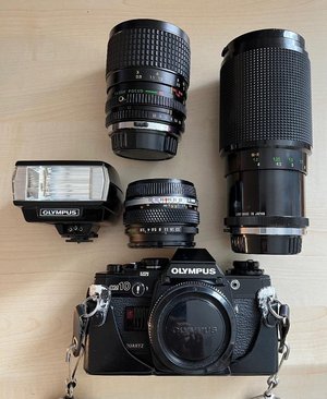 Photo of free Olympus 35mm camera and lenses. (Grange CH48)