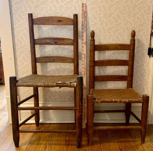 Photo of free 2 antique cane bottom child chairs (Wilmette-Evanston border)