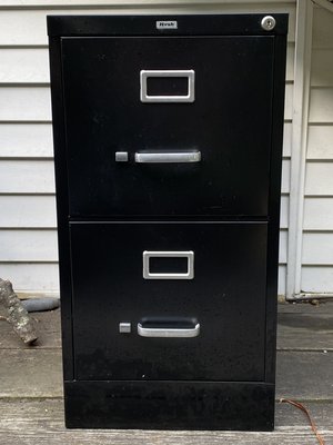 Photo of free 2-drawer black filing cabinets (Inman/Union Square)