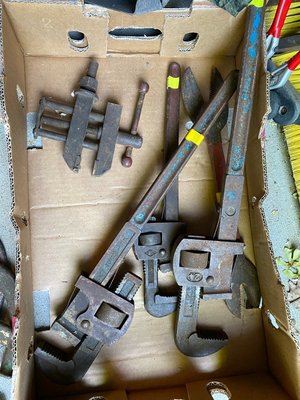 Photo of free Old pipe wrenches and clamp (Civic Hospital)