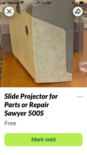 Photo of free Slide Proj Parts/Repair Sawyer 500S (Englewood)