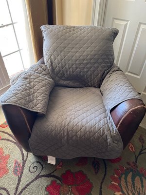 Photo of free Small leather recliner (North side)