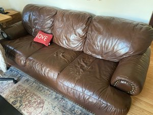 Photo of free leather couch (Poughkeepsie, NY)