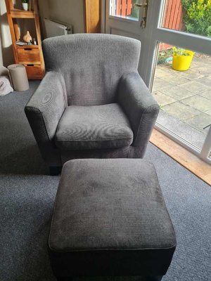Photo of free Ikea grey chair and footstool (Clermiston EH4)