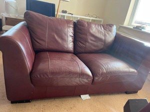 Photo of free Brown leather two seater sofa (CT5)